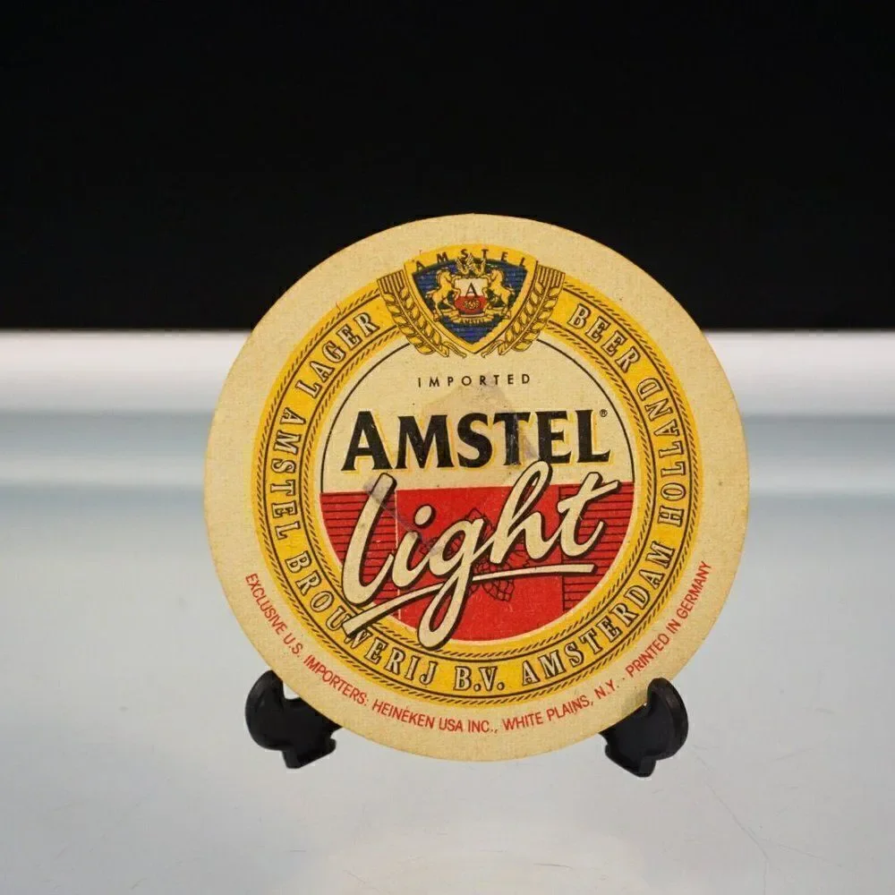 4 Vintage Beer Brewery Coasters Bavaria Amstel Flowers Heineken
